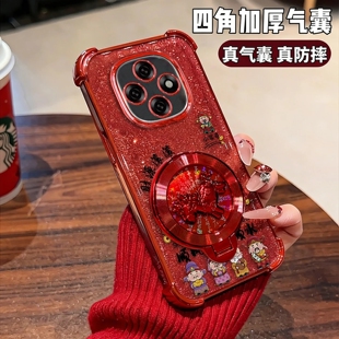 财源滚滚小富婆电镀防摔壳适用OPPOa6pro手机壳新款简约a5pro外壳中国红硅胶带手链a3pro透明保护套女款