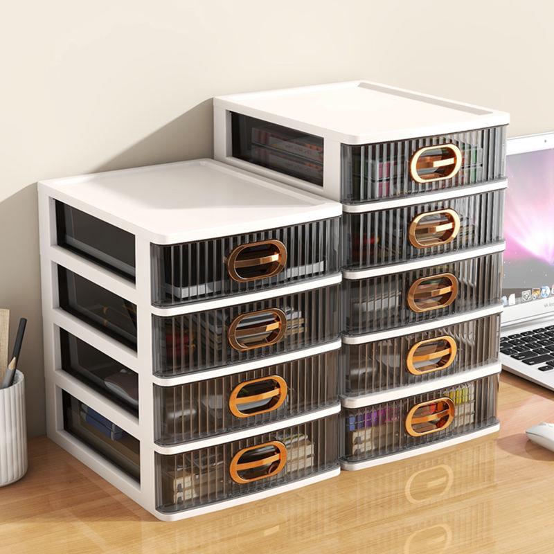 抽屉式桌面收纳盒办公室书桌整理文具化妆品置物架多层储物柜盒子