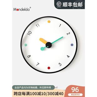 挂墙时钟静音轻奢风免打孔钟表客厅时尚 创意简约家用挂钟艺术个性