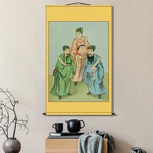 三茅真君六丁六甲茅山祖师神像卷轴挂画 画丝绸画 画装饰不褪色高