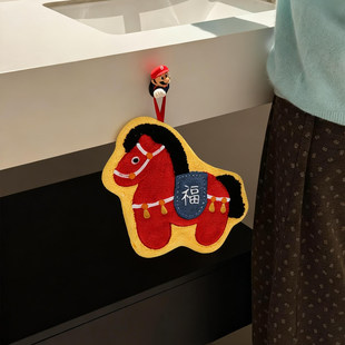 马年擦手巾挂式毛巾红色高颜值可爱超强吸水加厚化妆室防臭不掉毛