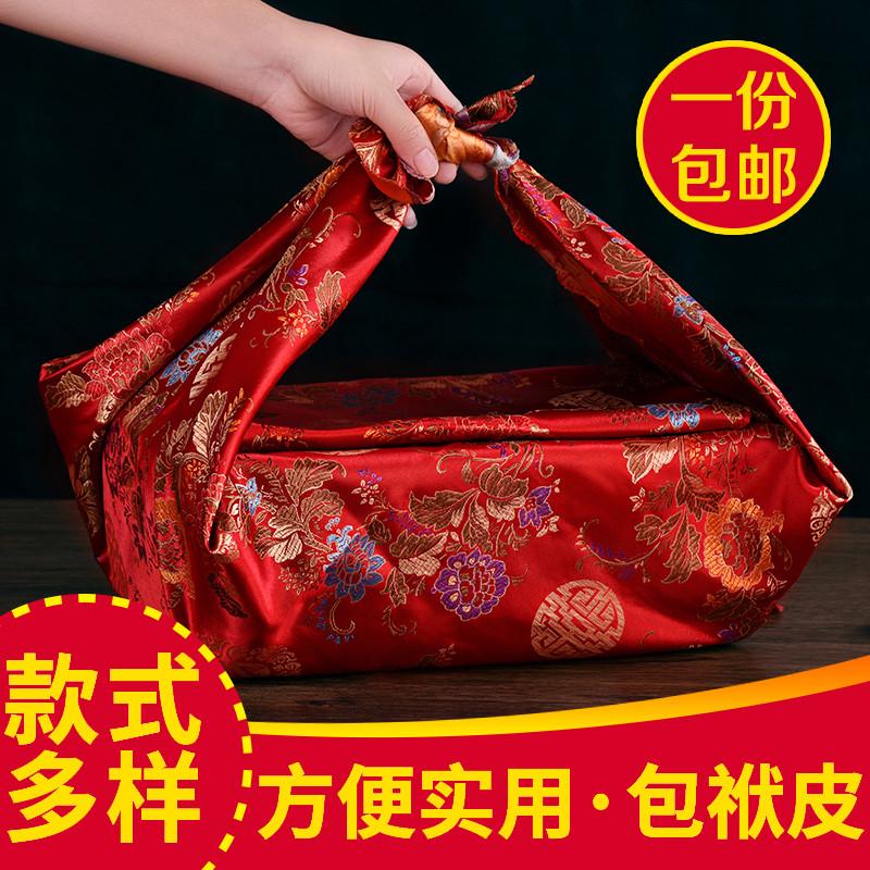 婚庆用品喜盆包裹布新娘陪嫁收纳红色结婚单双层包袱皮结婚