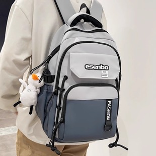 书包男生初中生撞色结实耐用帅气大容量高颜值高中生中学生减负护脊超轻双肩包2026新款不撞款黑科技减重防水