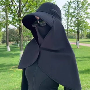 多功能全方位一体防晒帽披肩遮阳帽女夏季加长护颈防紫外线太阳帽