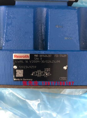 0811404207 4WRL16V200M-30/G24Z4/M力士乐高频比例阀德国产原装