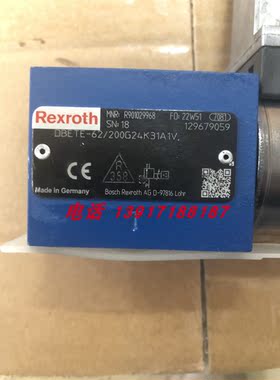 力士乐比例溢流阀R901029968 DBETE-62/200G24K31A1V德国液压