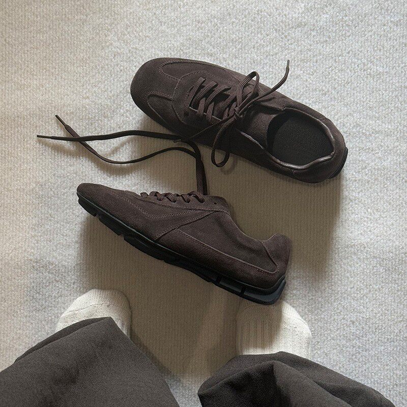 NO LOGO【首发一开】春季风翻毛皮鞋cleanfit乐福鞋女德训鞋平底