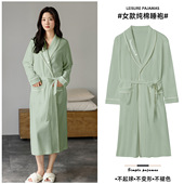 女士浴袍浴衣空调房酒店大码 长款 宽松休闲 纯棉长袖 睡袍女春秋季