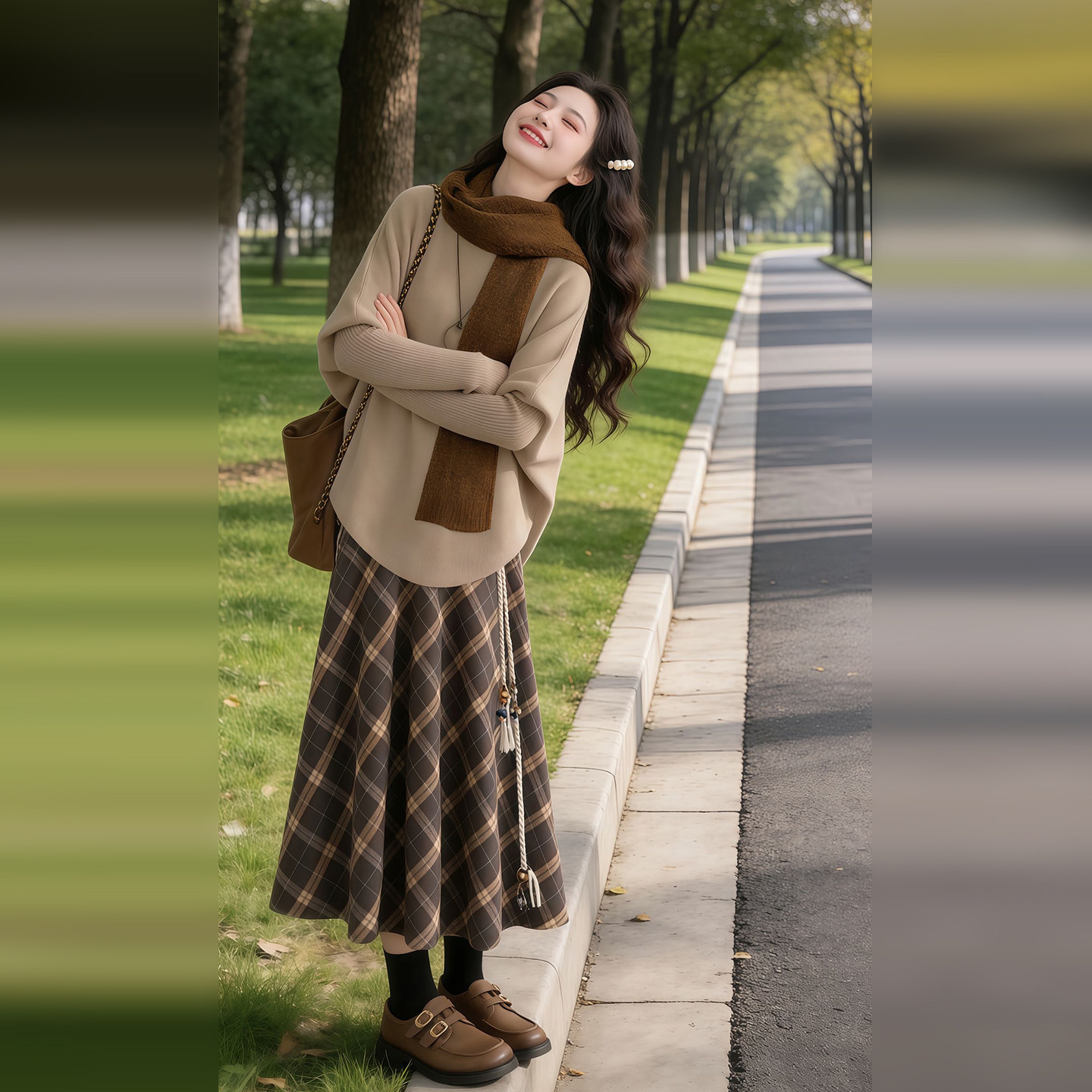 韩系巨好看穿搭一整套2026新款毛衣连衣裙子女秋冬季长裙两件套装