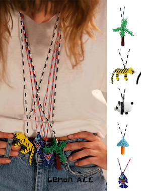 定制款pajara pinta椰子树豹子颈链小丑鱼蘑菇手工串珠项链