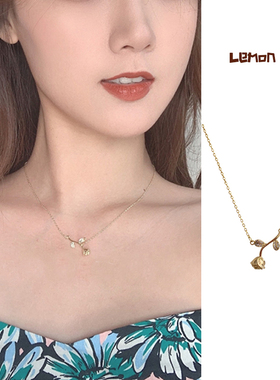 小王子の玫瑰花朵项链女法式复古ins新款精致高级感锁骨配饰礼品