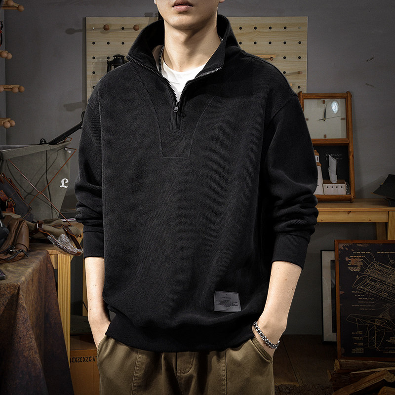 2026新款春季高端黑色男士卫衣美式爆款长袖高级感潮牌男款上衣潮