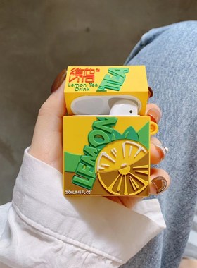 1PCS Funny Summer Lemon Tea Vitasoy Drink Silicone Earphone