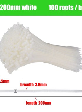 Self-locking plastic nylon tie 100 PCS black and white cable