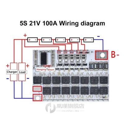 3S 4S 5S Bms 12v 16.8V 21V 3.7V 100A Li-ion Lmo Ternary Lith