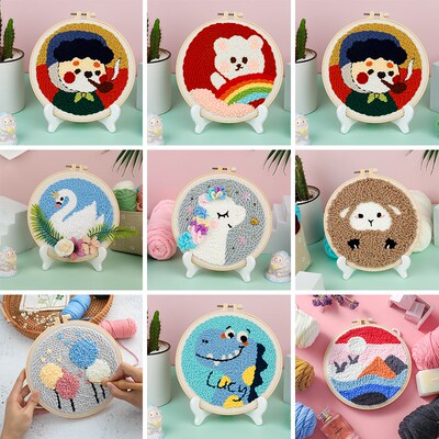 Magic Punch Needle Embroidery Kit Craft Embroidered Threads