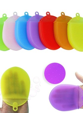 1Pcs Silicone Massage Scrub Brush Soft Exfoliating Gloves M