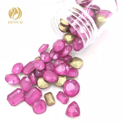 New arrival Purple red Mocha pointback glass crystal rhinest
