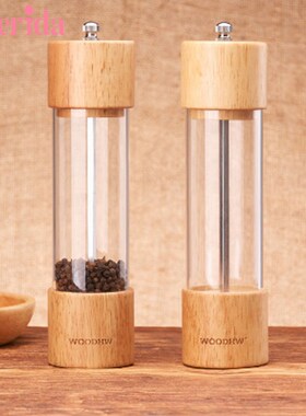 1 pc Pepper Mill Full Transparent Pepper Grinder Black Peppe