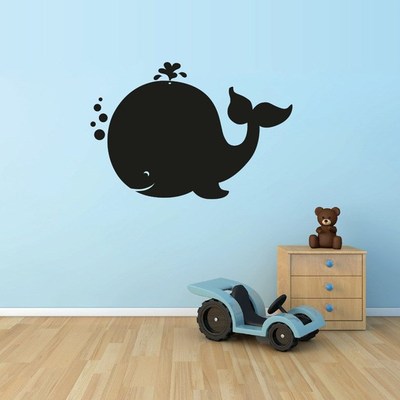 Cute Whale Wall er Vinyl Art Design no Backboard Wall Decal