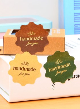 New Rushed Handmade 120pcs Adhesive Stickers Kraft Label St