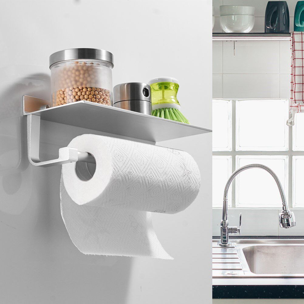 Punching/Self-adhesive Towel Rack Wall Mounted Bathroom Alum