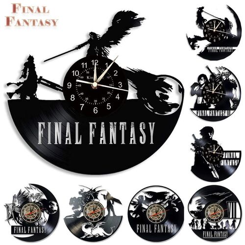 Final Fantasy Clock Vinyl Record Wall Clock LED Wall Clock