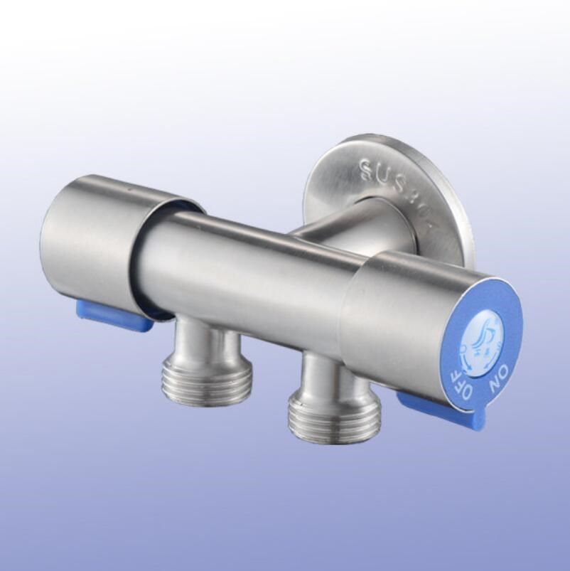 304 stainless steel three way angle valve one into two out