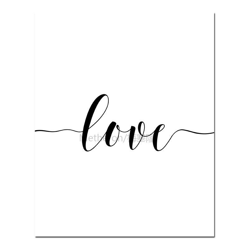 nordic back white style sweet love wall art canvas poster mi