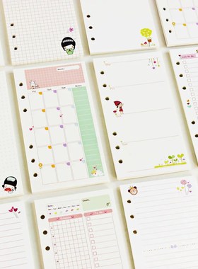 45 Sheets Kawaii A5 A6 Loose Leaf Notebook Paper Refill Spir