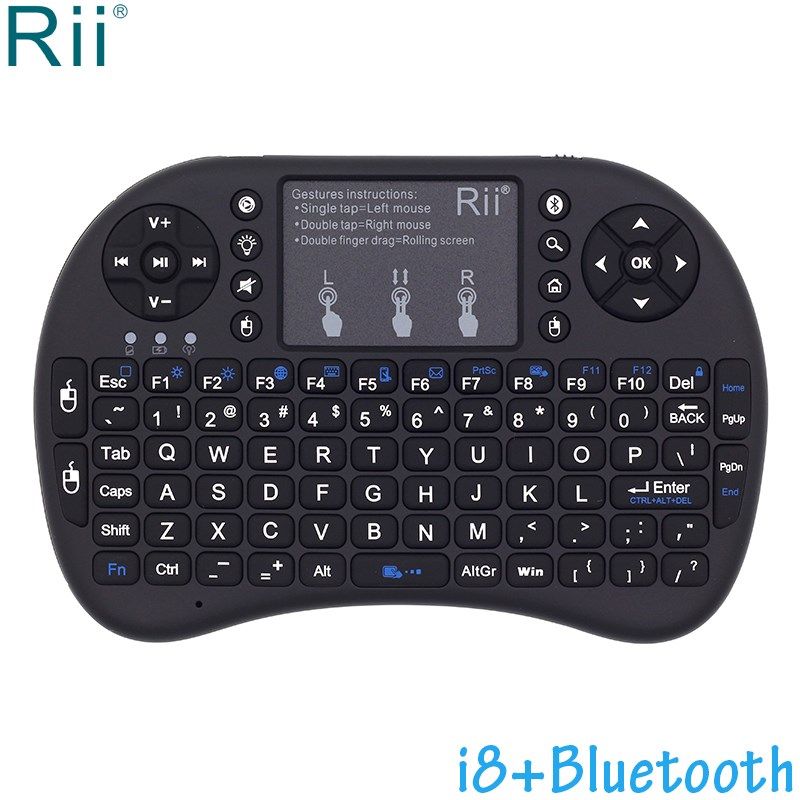 Rii i8+ Backlit Mini Wireless Bluetooth Keyboard Air Mouse