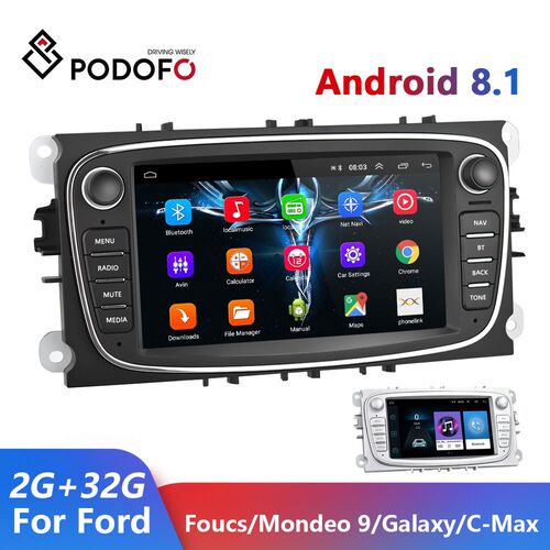 Podofo Android 8.1 Car Radio GPS 2 Din Car Multimedia Player