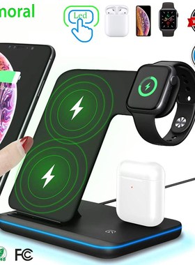 15W Wireless Charger Stand 3 in 1 Qi Fast Charging Dock Sta