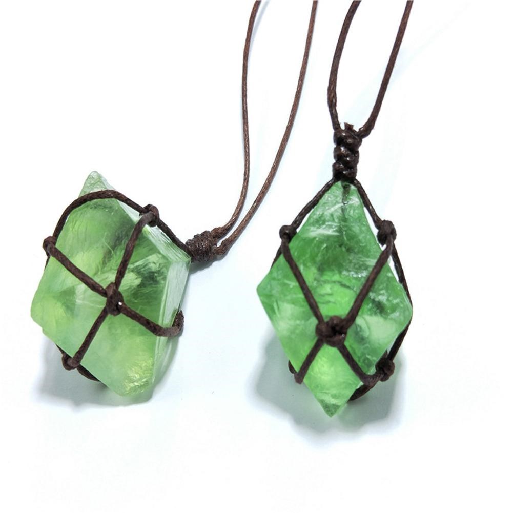 Natural Emerald Crystal Pendant Healing DT Gemstone Reiki G