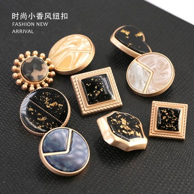Metal Black Gold Buttons for Clothing Coat Suit Craft Women