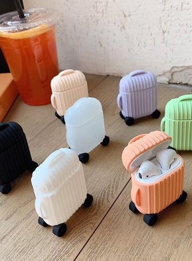 1 Set Cute Silicone Suitcase Case For Airpods 1/2 Earphone