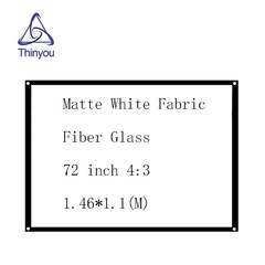 Thinyou 72 inch 43 Projector Screen Matte White Fabric Fibe