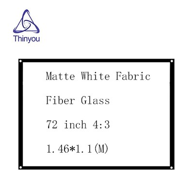 Thinyou 72 inch 43 Projector Screen Matte White Fabric Fibe