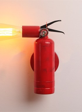 Nordic Iron Extinguisher Fire Sconce LED Wall Lamp Vintage L