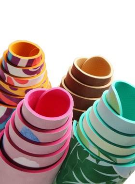 Printed Suede Velvet Yoga Mat Pad 5mm Non-slip Double-Sided