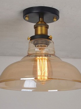 retro industry loft glass ceiling lamp Simplicity Cloakroom