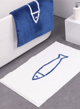 Non slip waterproof Bath Mat Cartoon fish Bathroom Carpet W