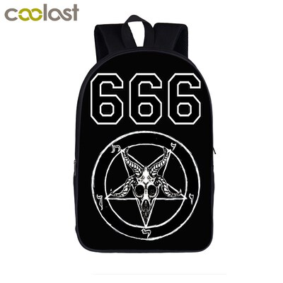 666 / Hail Satan / Baphomet Backpack Women Men Casual Trave