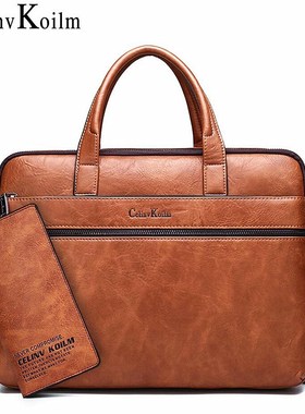 Celinv Koilm Men's Briefcase Bags For 14'' Laptop Business