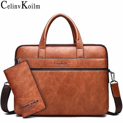 Celinv Koilm Men's Briefcase Bags For 14'' Laptop Business