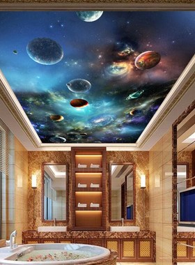 wellyu Customized large mural green 3d wallpaper space star
