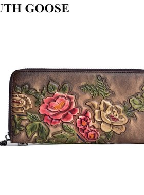 SOUTH GOOSE Genuine Leather Women Wallets Female Classical