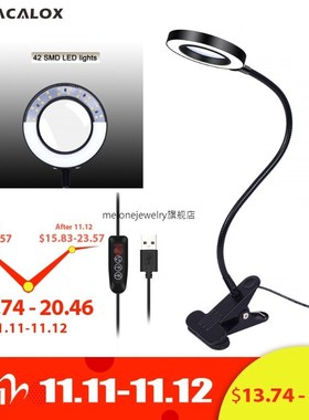 3X/5X SB LED Magnifier Flexible able Clamp Reading/Welding L