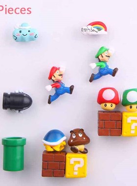 63pcs 3D Super Mario Bros. Fridge Magnets Refrigerator Messa