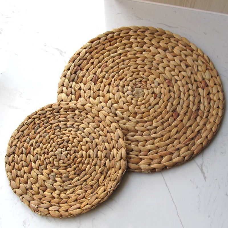natural rattan round coasters, handmade insulating placemat